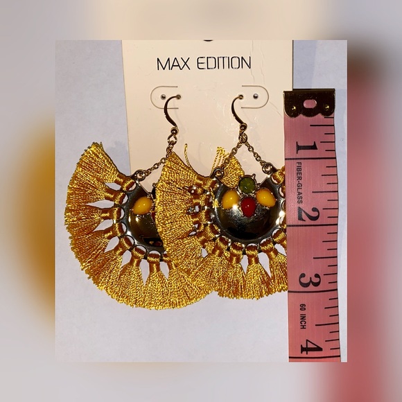 Max Edition Mustard Yellow Earrings - Picture 4 of 6